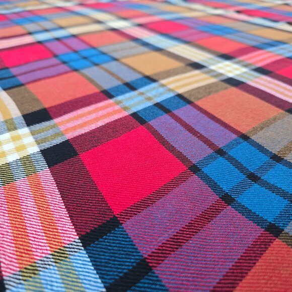 Coach Wool Cashmere Scarf, Men Coach 100% Wool Colorful Plaid Square Scarf